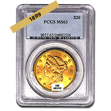 Picture of 1899 $20 Gold Liberty Double Eagle MS63*