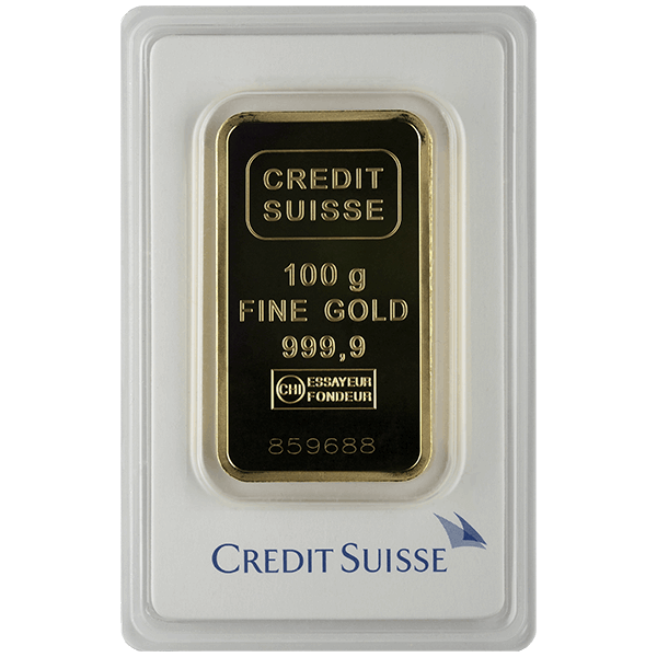 Picture of 100 Gram Credit Suisse Gold Bar