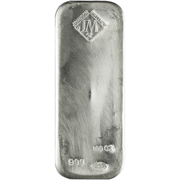 Picture of 100 oz Johnson Matthey Silver Bar - Discontinued