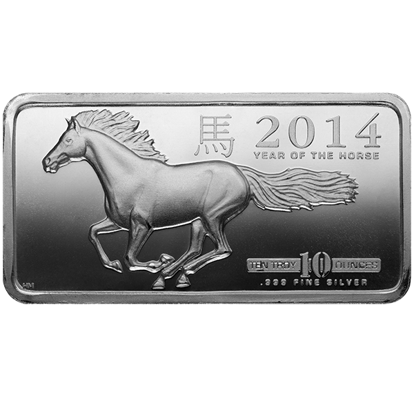 Picture of 10 oz Horse Silver Bar - 2014