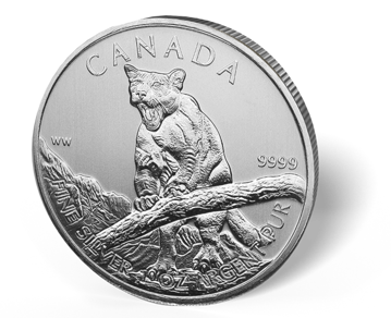 Picture of 2012 1 oz Canadian Wilderness Silver Cougar