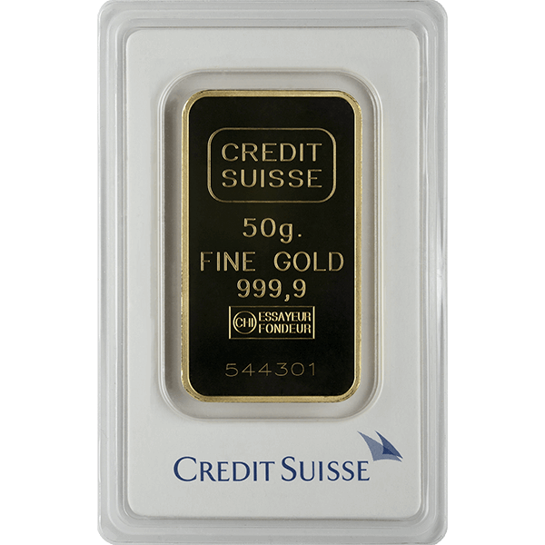 Picture of 50 Gram Credit Suisse Gold Bar