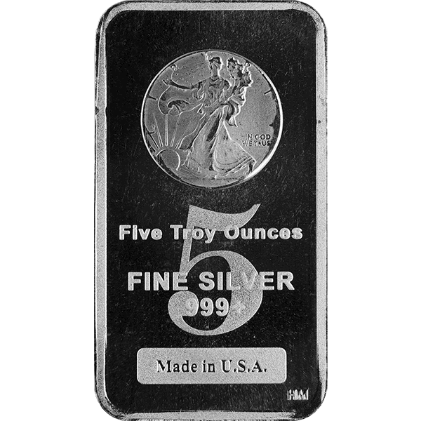 Picture of 5 oz Walking Liberty Silver Bar