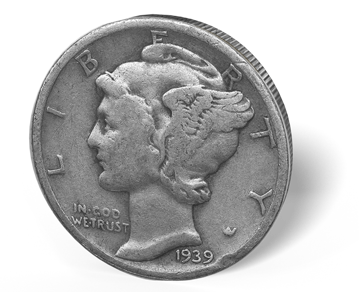 Picture of 90% Junk Silver $1 Face Value Mercury Dimes