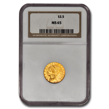 Picture of $2.5 Indian Head Gold Coins MS 65