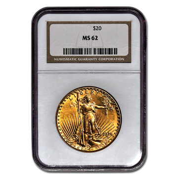 Picture of $20 Saint-Gaudens Gold Coins MS 62