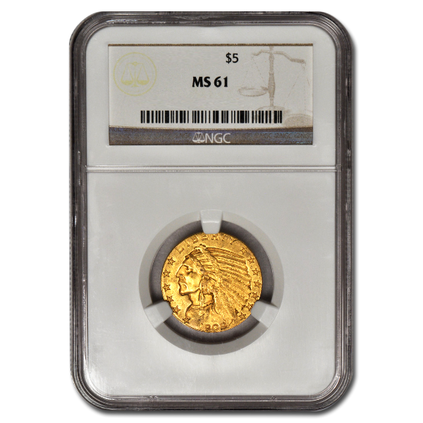 Picture of $5 Indian Head Gold Coins MS 61