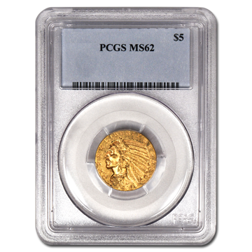 Picture of $5 Indian Head Gold Coins MS 62