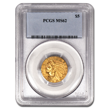 Picture of $5 Indian Head Gold Coins MS 62