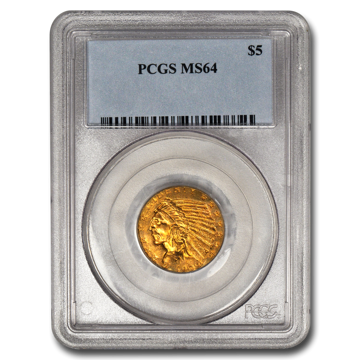 Picture of $5 Indian Head Gold Coins MS 64