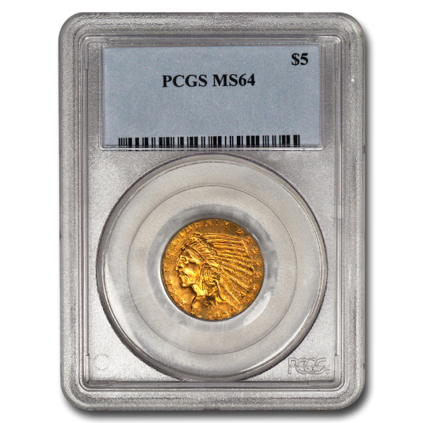 Picture of $5 Indian Head Gold Coins MS 64