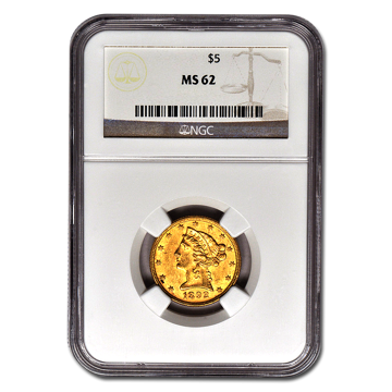 Picture of $5 Liberty Gold Coins MS 62