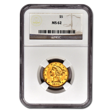 Picture of $5 Liberty Gold Coins MS 62