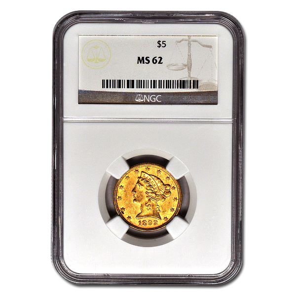 Picture of $5 Liberty Gold Coins MS 62