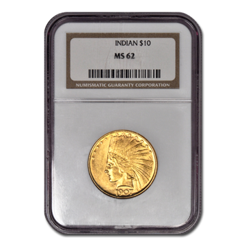 Picture of 1907 NM $10 Indian Gold Coin MS62