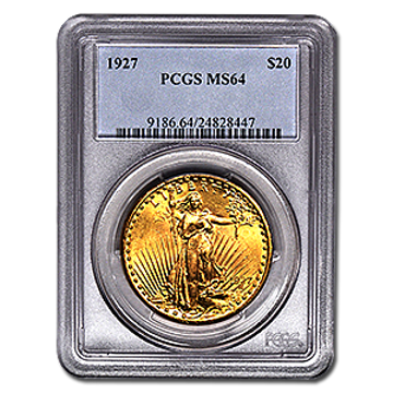 Picture of 1925 $20 Gold Saint Gaudens Double Eagle Coin MS64 (Common Date)