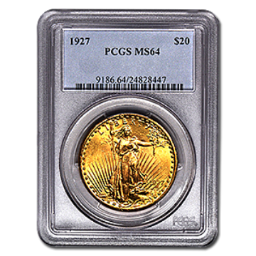 Picture of 1925 $20 Gold Saint Gaudens Double Eagle Coin MS64 (Common Date)