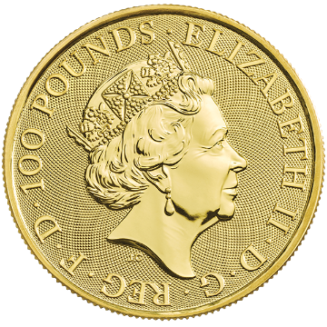 Picture of 2020 1 oz British Gold Queens Beast White Lion Of Mortimer